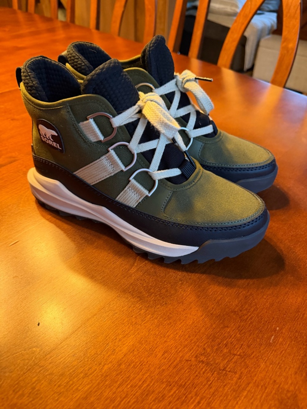 Sorel Olive Green Lace-Up Hiker Boots